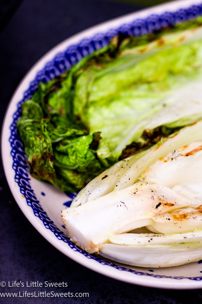 grilled, Napa cabbage outside on a plate close up