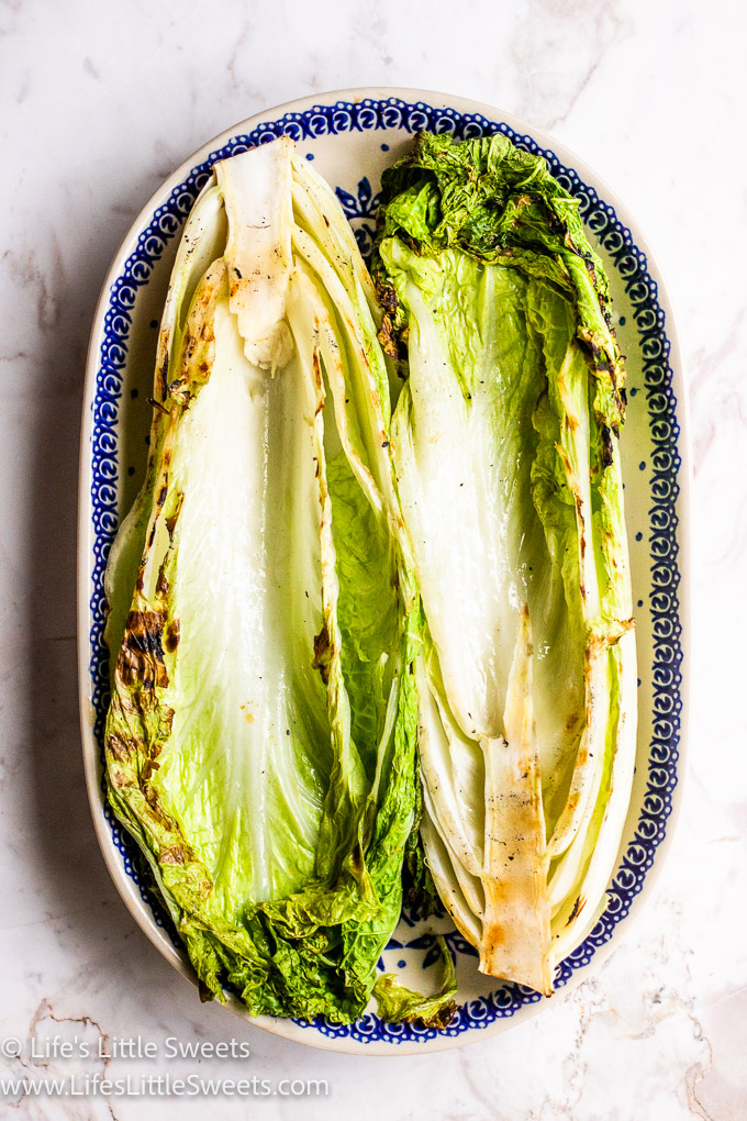 cooked Napa cabbage on an oval platter