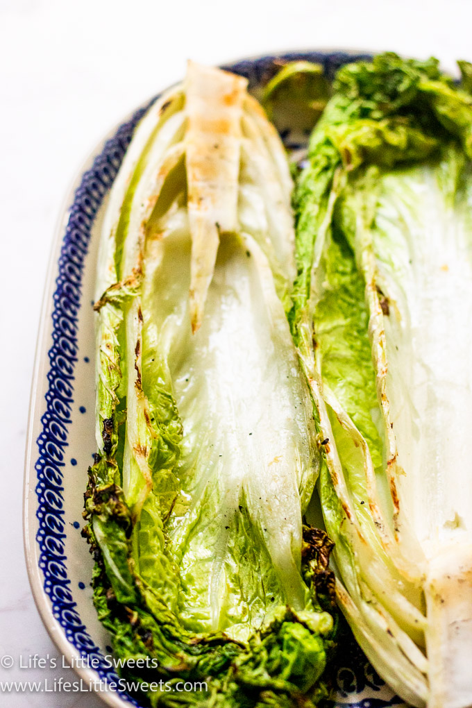 green Napa cabbage on an oval serving platter