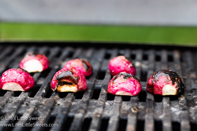 grilled radishes on a grill