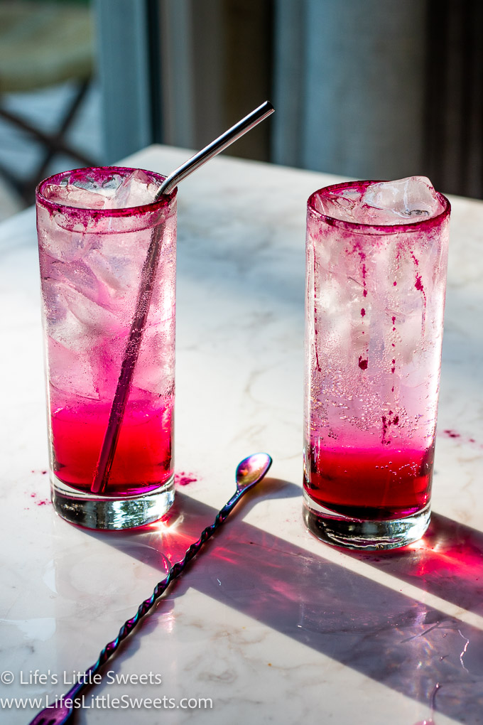 3 icy cold pink soda drinks