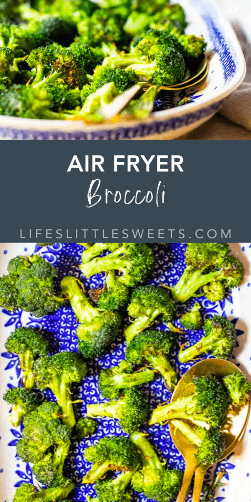 air fryer broccoli with text overlay
