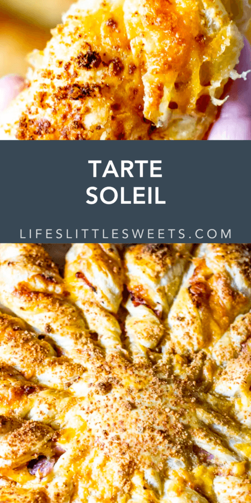 tarte soleil with text overlay