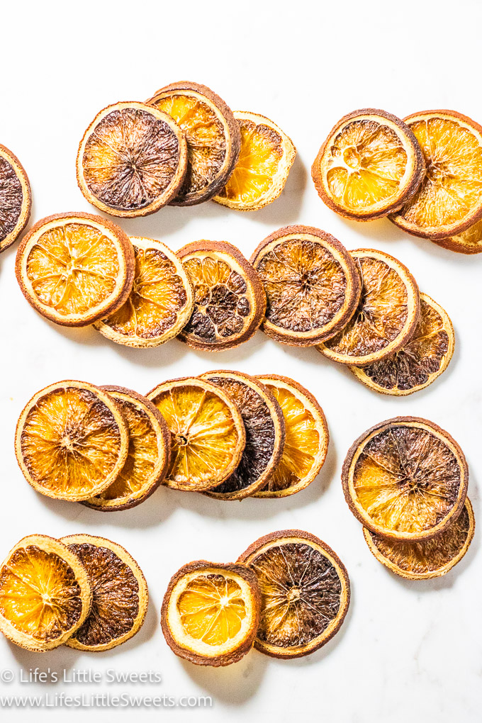 rows of dehydrated orange slices