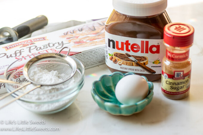 ingredients for Nutella Puff Pastry Christmas Tree
