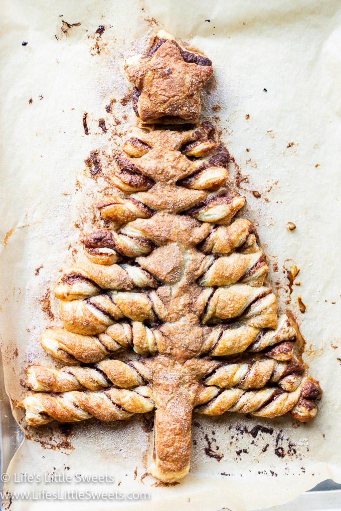 freshly baked Nutella Puff Pastry Christmas Tree