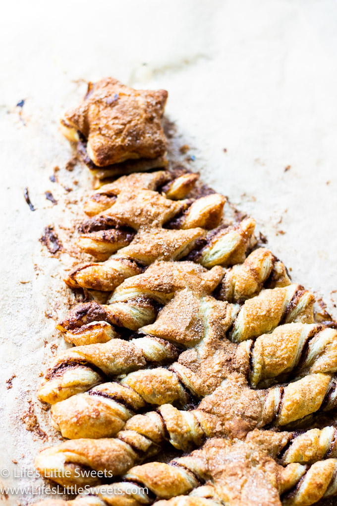 Nutella Puff Pastry Christmas Tree with cinnamon
