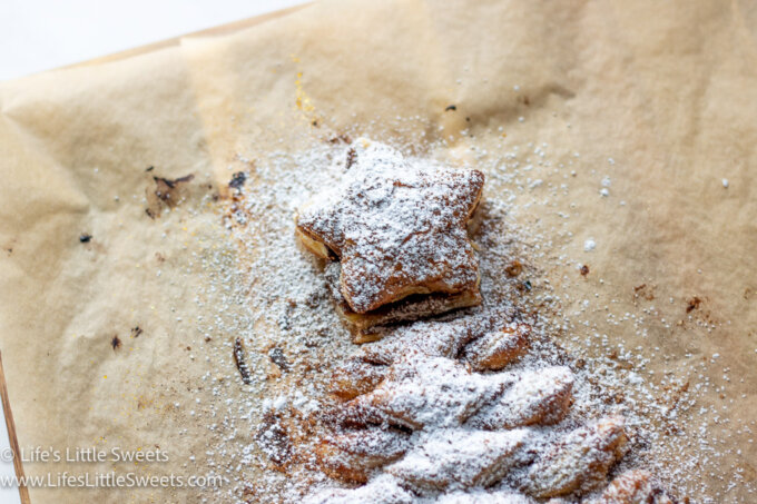 the star on top of a Nutella Puff Pastry Christmas Tree