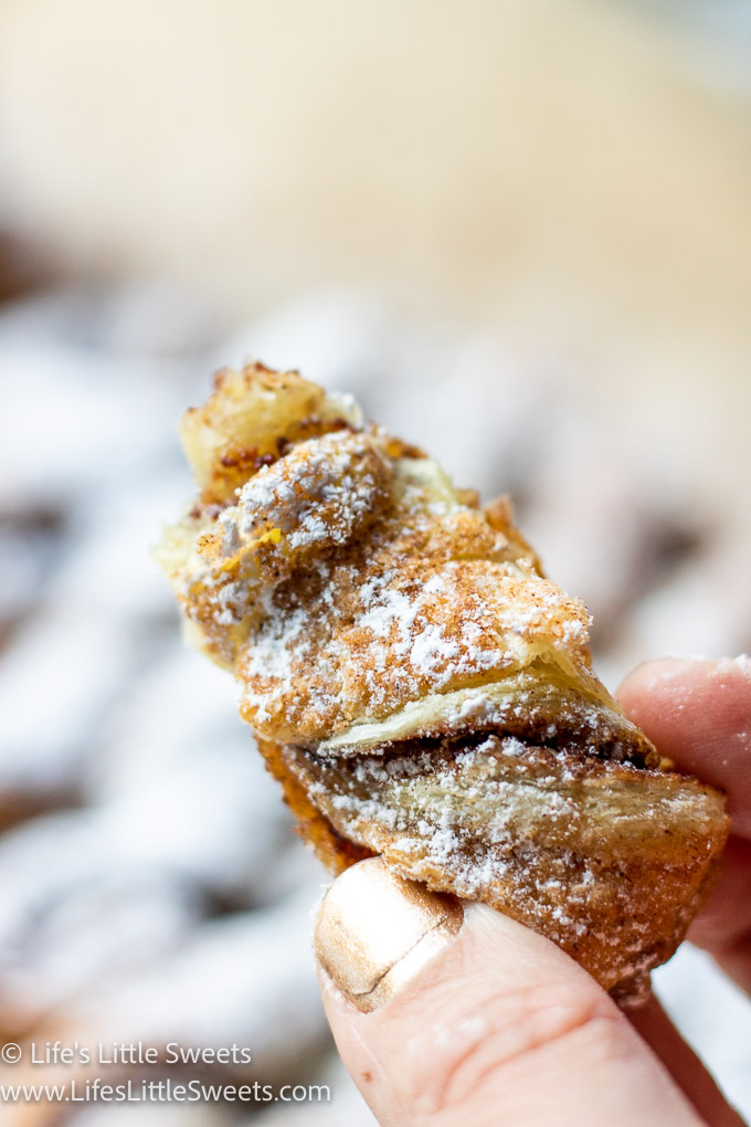 a piece of Nutella Puff Pastry Christmas Tree