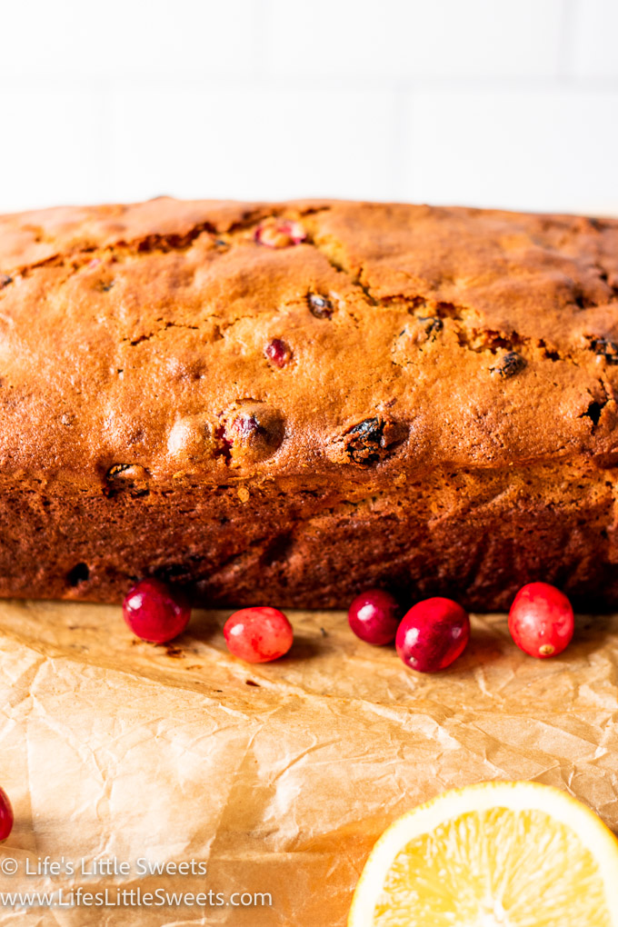 a whole loaf of cranberry bread