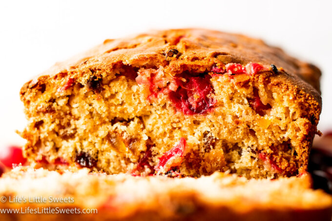 a section of cranberry orange bread