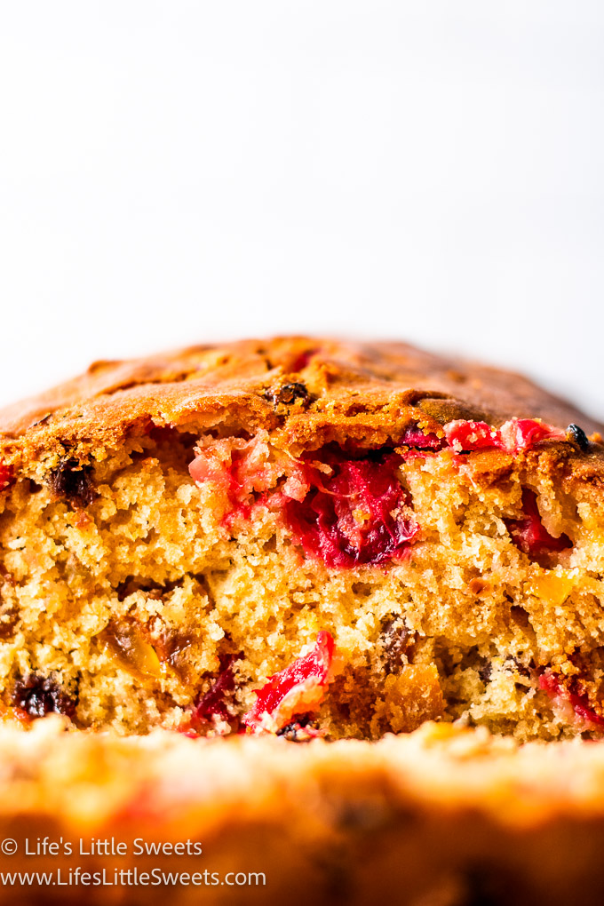 close up of cranberry bread