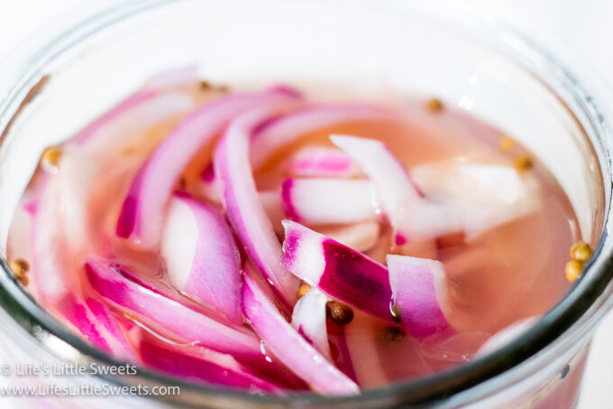 quick pickled red onions in a jar 