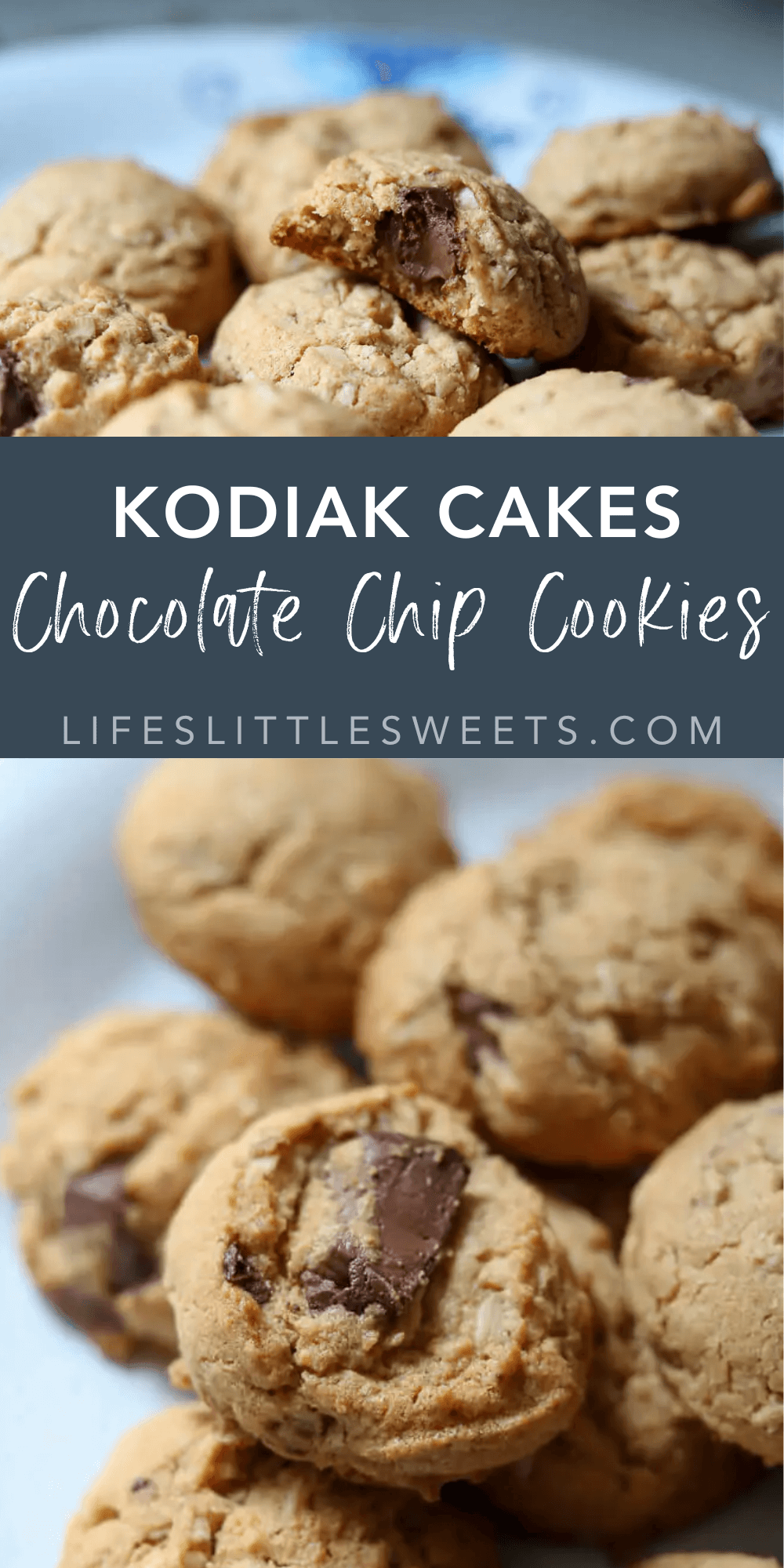Kodiak Cakes Chocolate Chip Cookies with text overlay