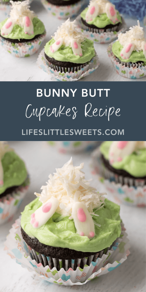 Bunny Butt Cupcakes with text overlay