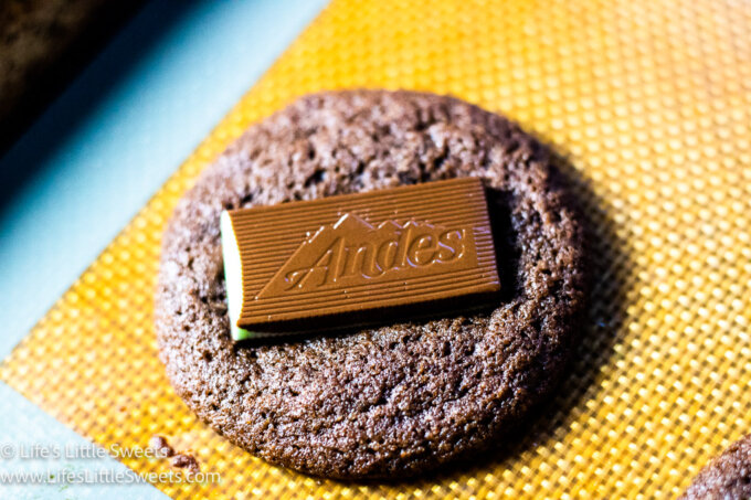 Andes Mint Cookie with an Andes candy on top