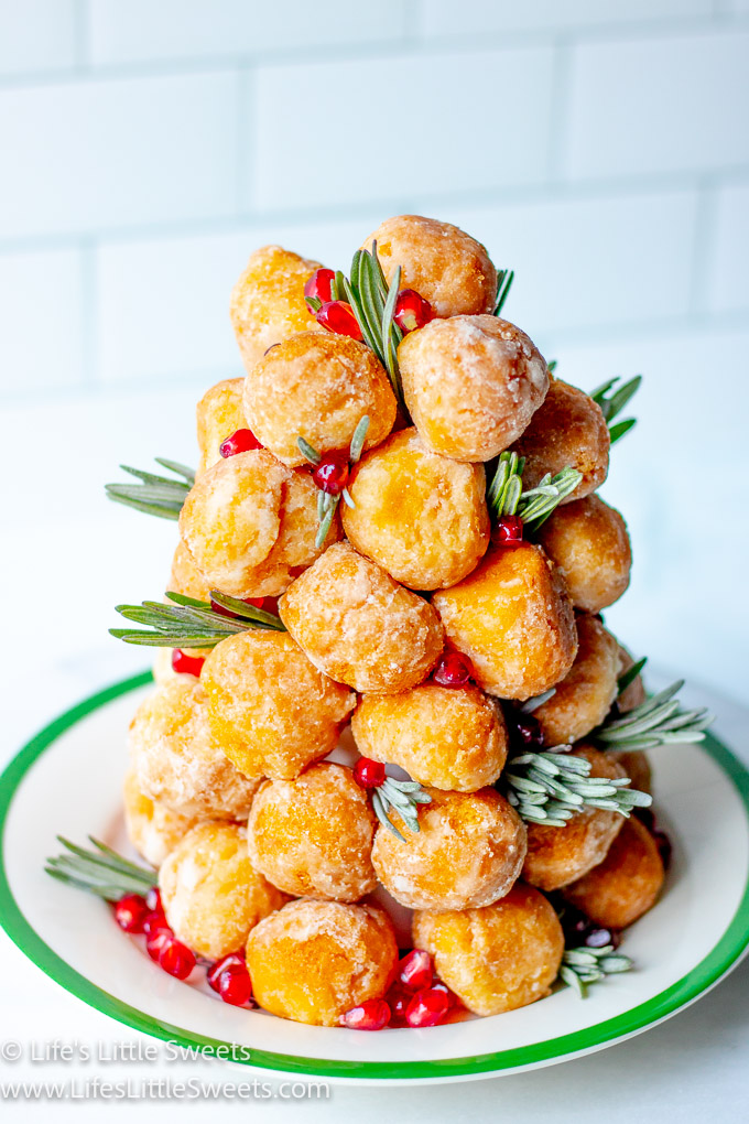 a donut tree with fresh sprigs with pomegranate