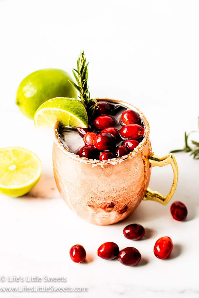 a holiday gin mule with a white background