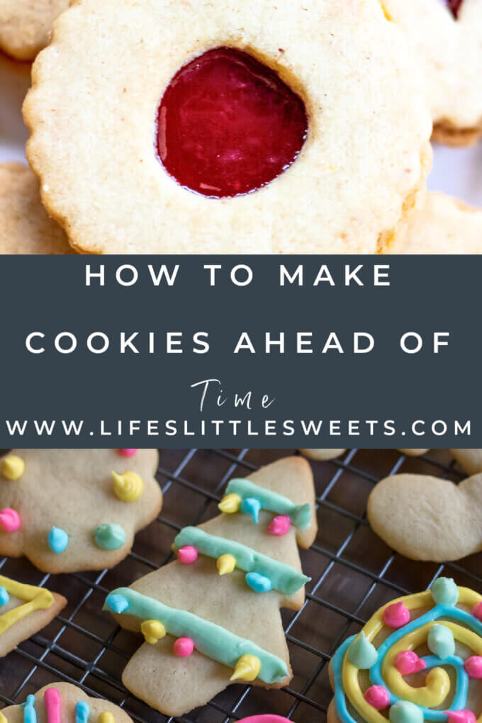 2 photos of Christmas cookies Pinterest pin with text, 
