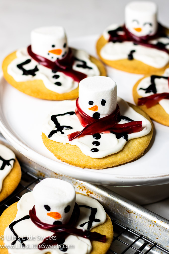 several snowman sugar cookie with scarf