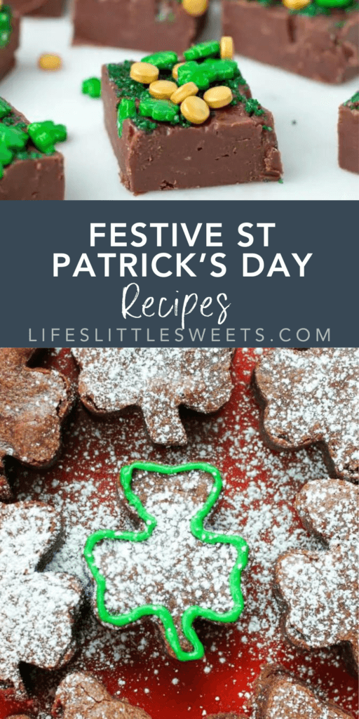 festive st patricks day recipes with text overlay