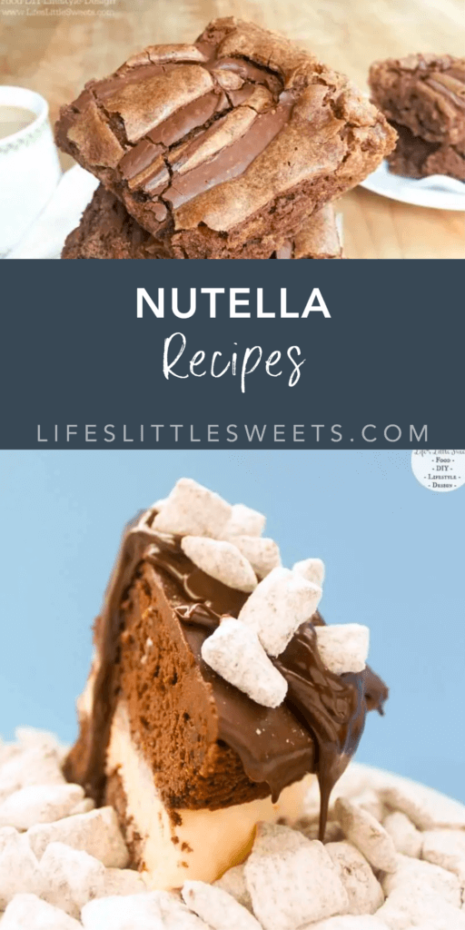 nutella recipes with text overlay