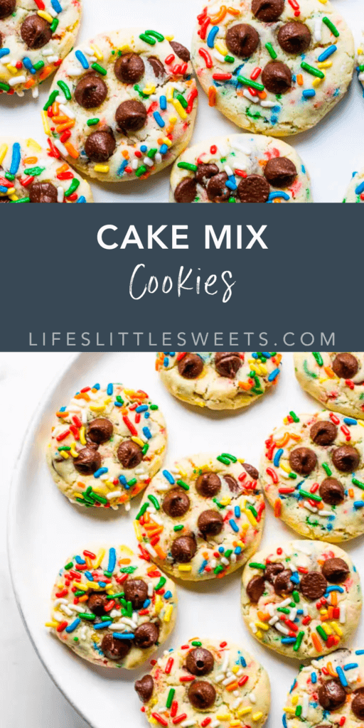 Cake mix cookies with text overlay