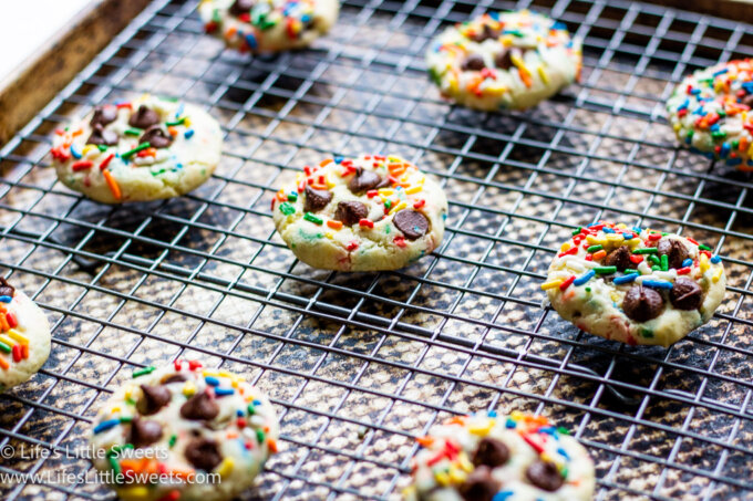 Cake Mix Cookies on a cooling rack
