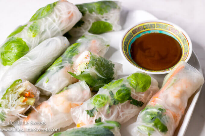 fresh spring rolls on a white plate