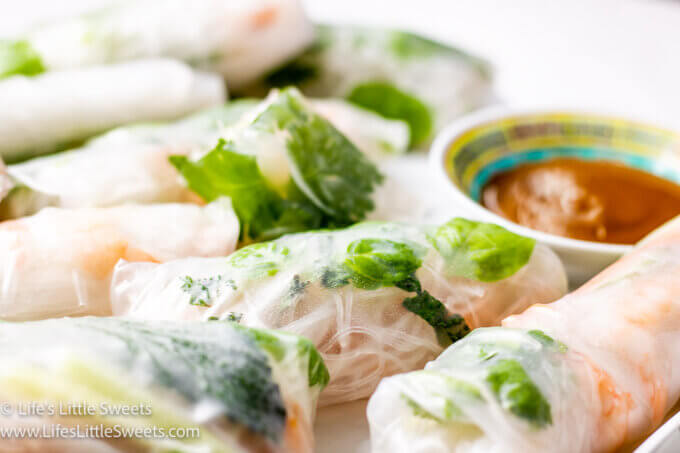 a plate of fresh spring rolls