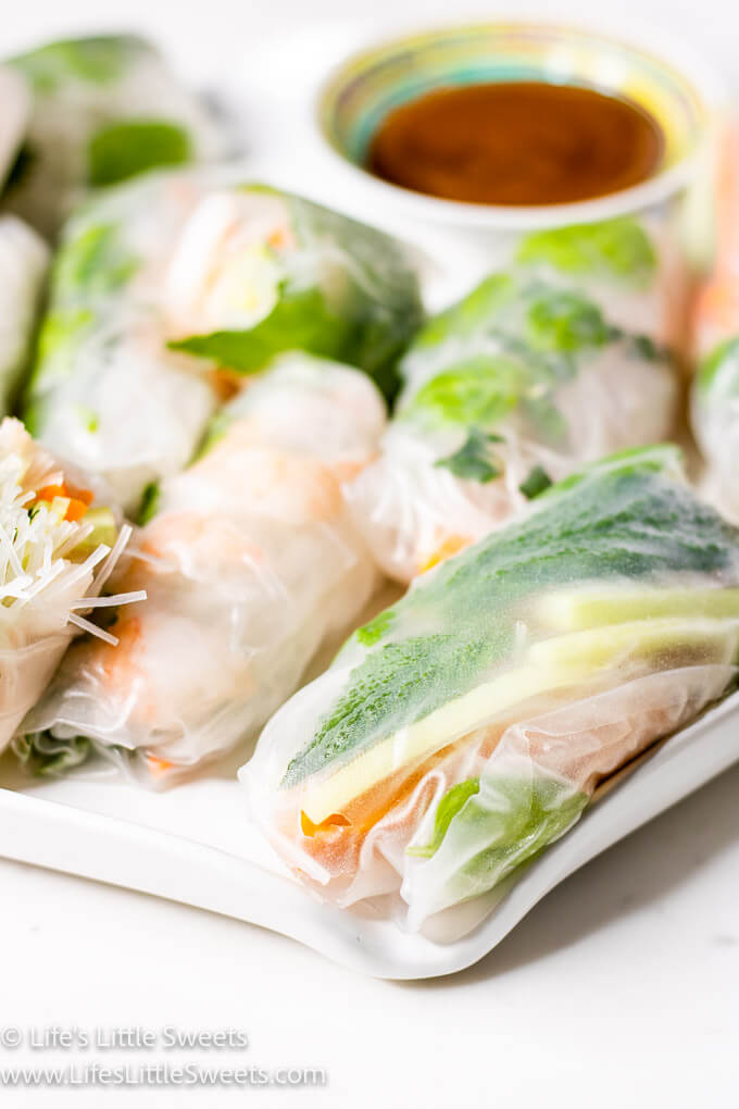 fresh spring rolls on a white plate