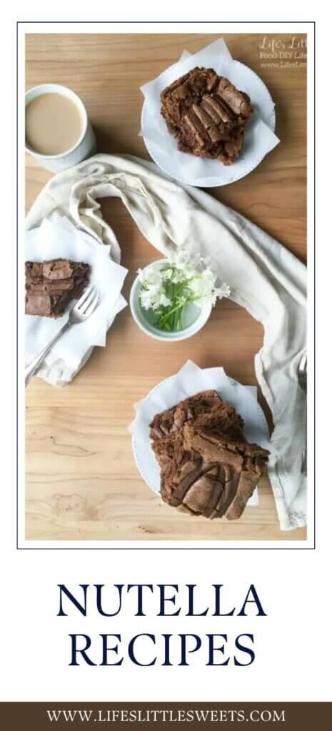 photo of Nutella brownies on a Pinterest pin with text