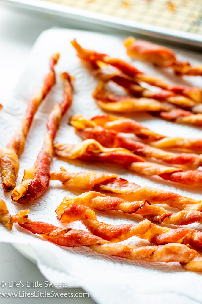 bacon sticks on paper towels