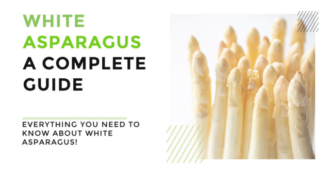 Air Fryer White Asparagus with text and a white background