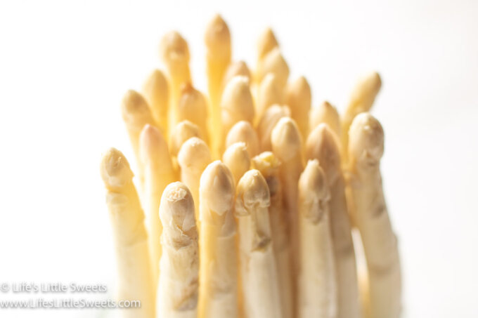 fresh white asparagus close up