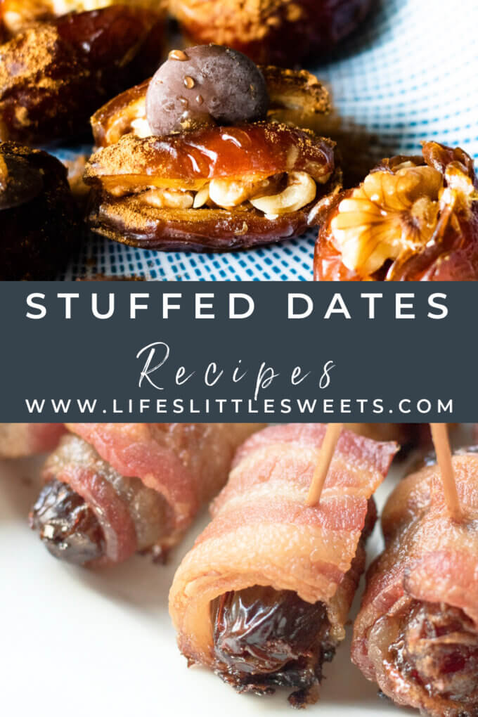 Looking for a healthy and delicious snack that's both sweet and savory? Check out these mouth-watering stuffed date recipes! Packed with natural sweetness and a variety of fillings like creamy cheese, crunchy nuts, rich chocolate, and crispy bacon, these stuffed dates are perfect for any occasion. Whether you're hosting a party, need an afternoon pick-me-up, or just want a healthy and satisfying snack, these recipes are sure to hit the spot! #lifeslittlesweets #stuffesdates #dates