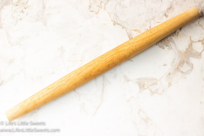 a wooden French rolling pin