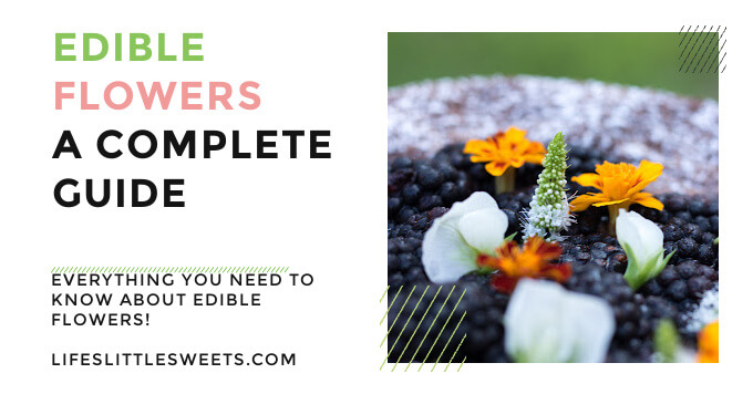 Edible Flowers, a Complete Guide with a photo of a cake with edible flowers