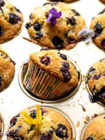 DELICIOUS JORDAN MARSH BLUEBERRY MUFFINS RECIPE STORY Poster Image