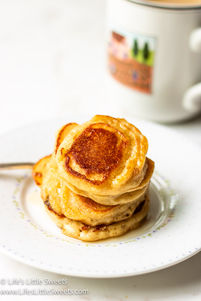 a stack of pancakes and syrup