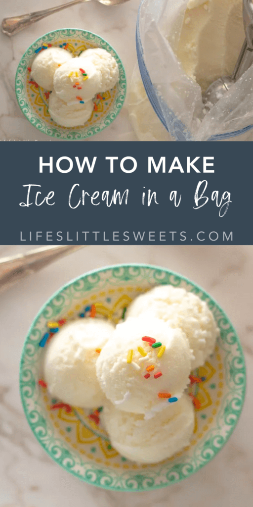 how to make ice cream in a bag with text overlay