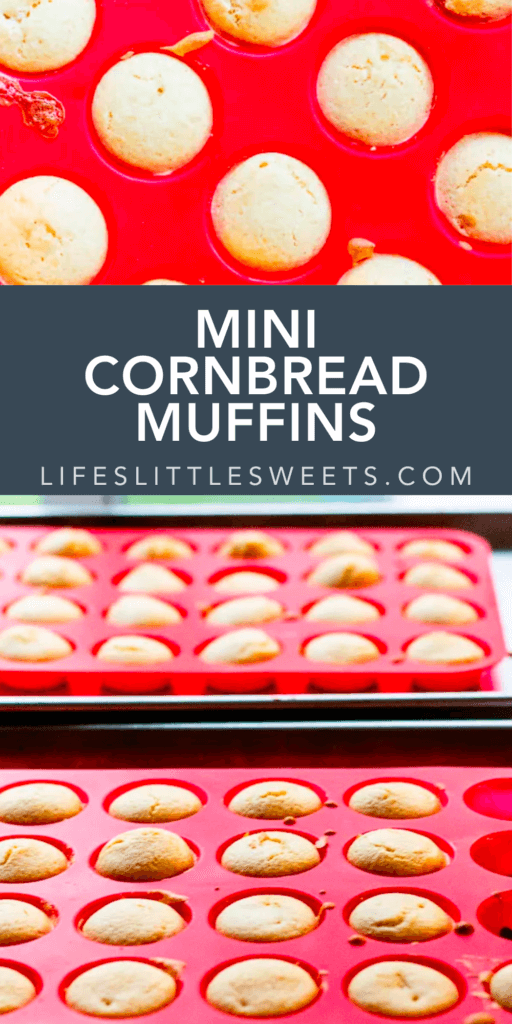 mini cornbread muffins with text overlay
