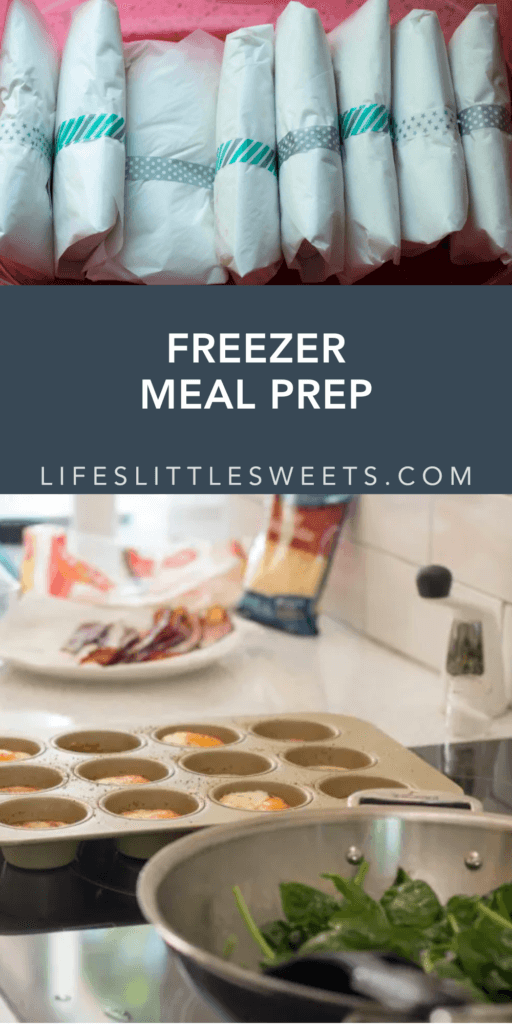 freezer meal prep with text overlay