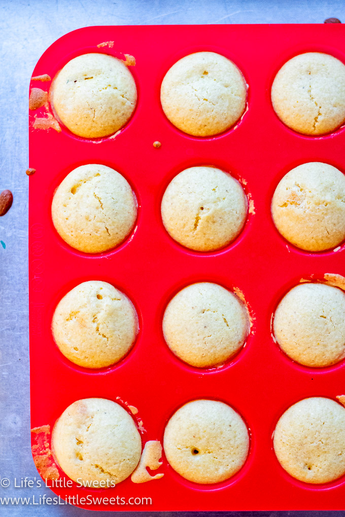 overhead view of cooked small cornbread muffins