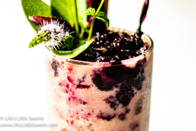 Blueberry Iced Coffee with herbs