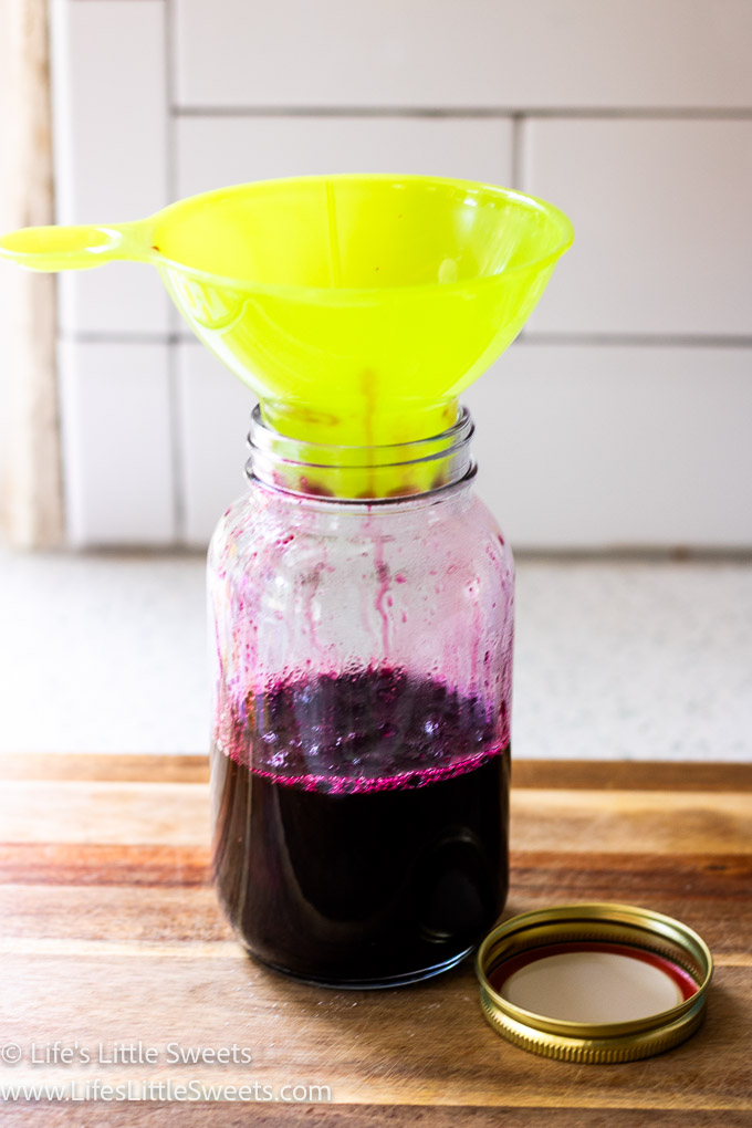 a jar for blueberry syrup