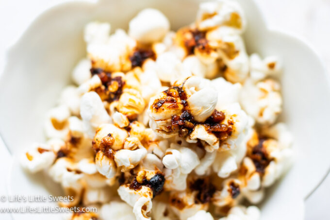 Popcorn with Chili Crisp with a white background