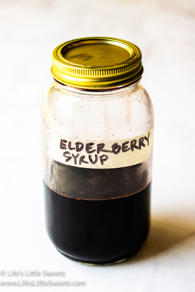 Elderberry Syrup on a white background