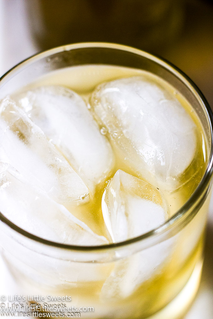 Lemon Verbena Kombucha in a glass with ice