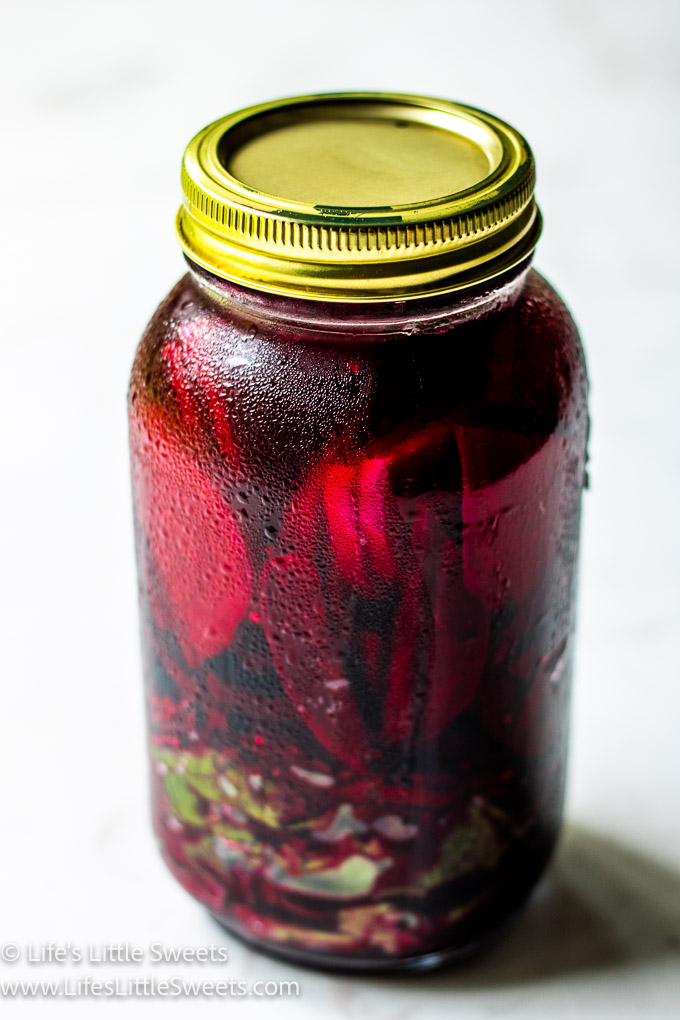 a jar of pickled beets